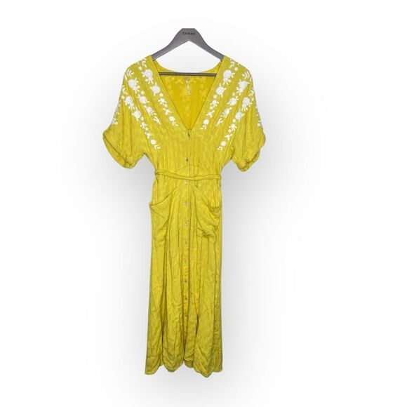 Free People Love To Love You Dress in Yellow Size Small - Picture 10 of 16